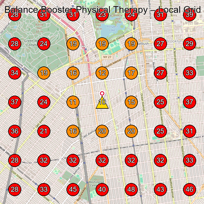 Balance Booster Physical Therapy GeoGrid visibility map for Physical Therapist in None